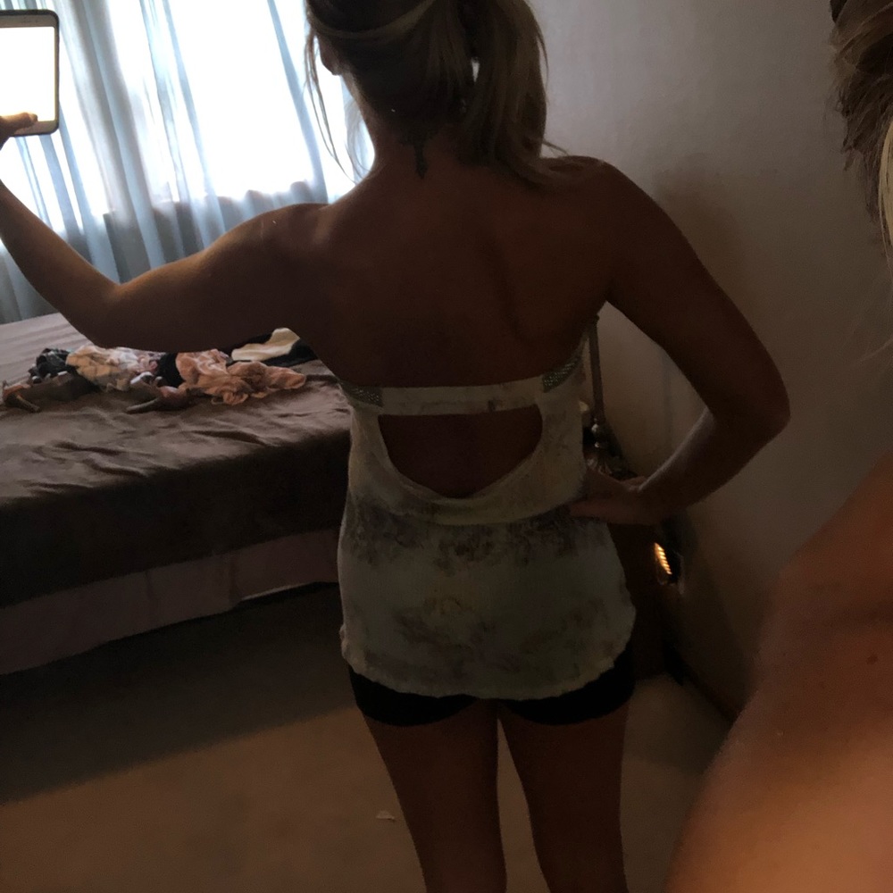 Free People strapless top.